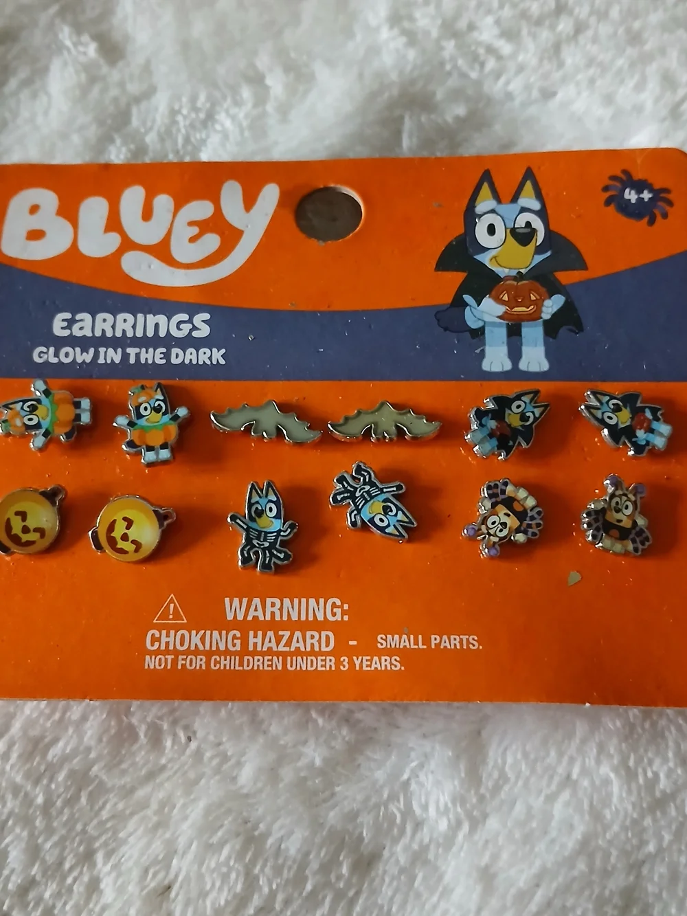 💚 Bluey Glow-in-the-Dark Stud Earring Set of 6! NWT!